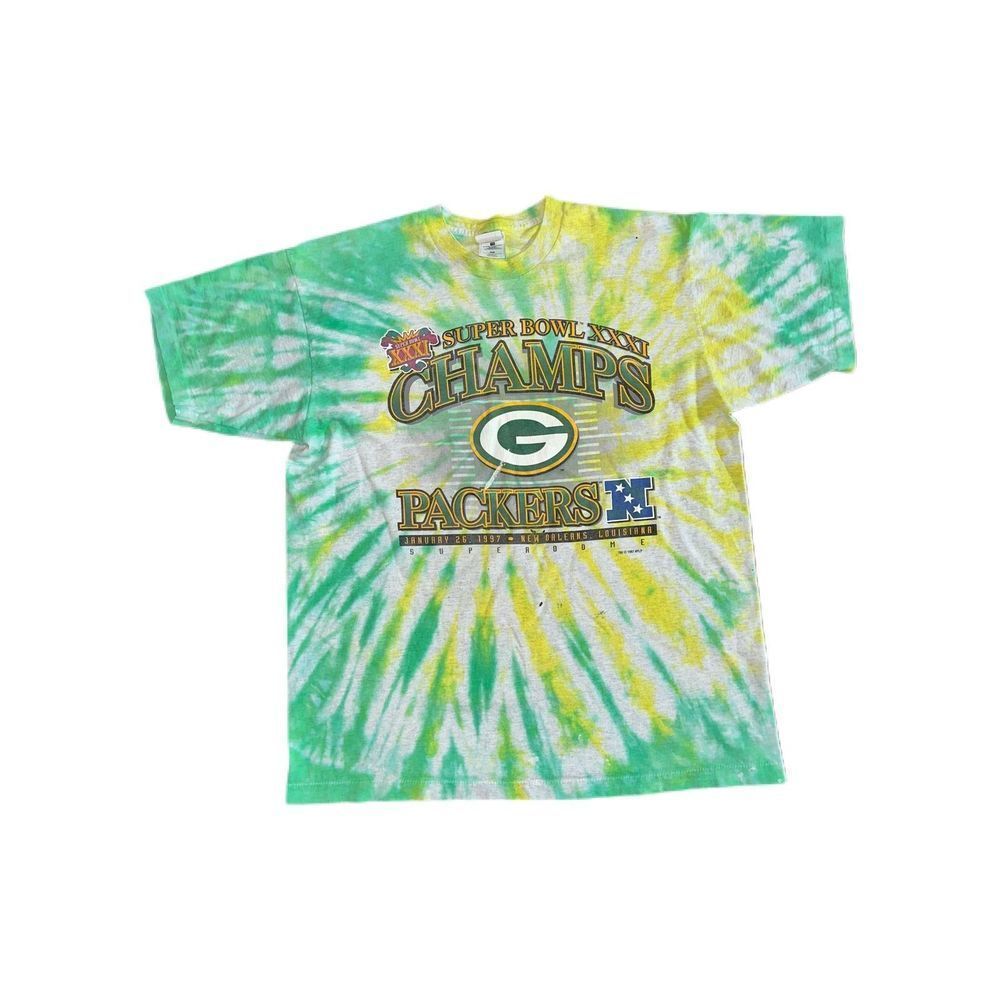 Vintage 1997 Green Bay Packers Super Bowl Champs Tie-Dye Tee
